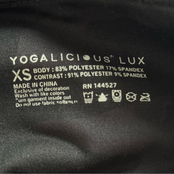 Yogalicious Lux Black Camo High Waist 7/8 Leggings with Pockets Yoga Size XS - Picture 6 of 6